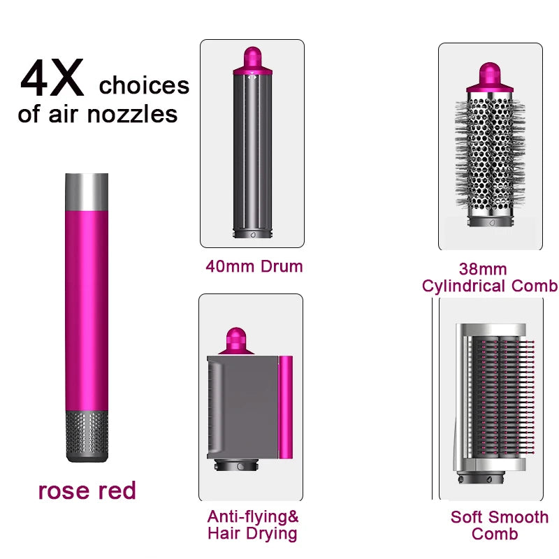 Professional 6IN1 1300W Multi-Functional Hair Styler - Dry, Straighten, Curl with Brush, Ideal for Salon & Home Use