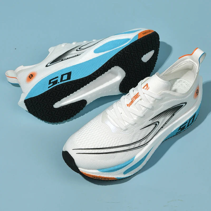 New Full-Length Carbon Plate Running Shoes for Men in Summer Mesh Breathable Professional Sports Shoes for Wiping with Sound and Really Explosive Running Shoes