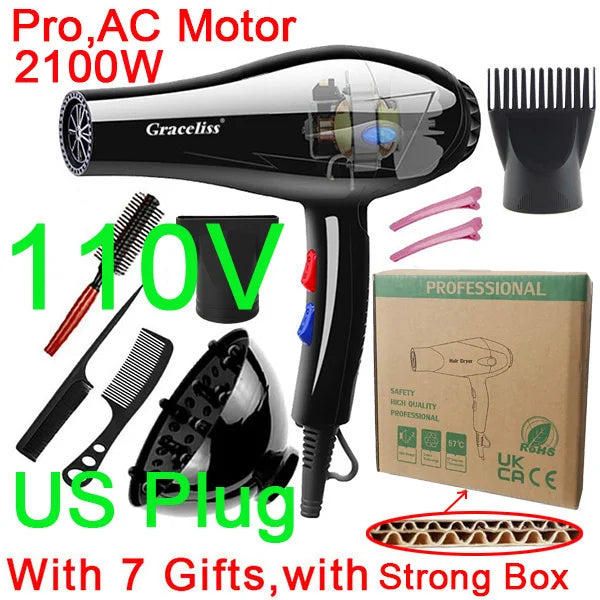 Original EU Plug Hot Cold Wind Professional Hair Dryer Blow dryer Hairdryer For Hair Salon for Household Use