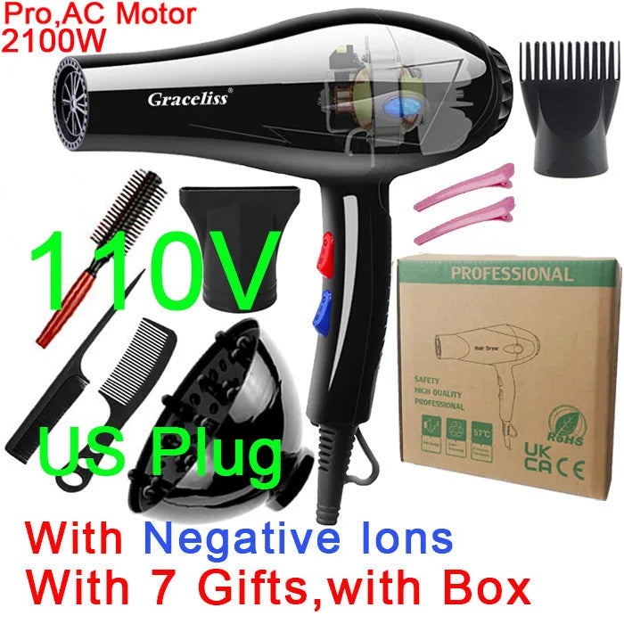 Original EU Plug Hot Cold Wind Professional Hair Dryer Blow dryer Hairdryer For Hair Salon for Household Use