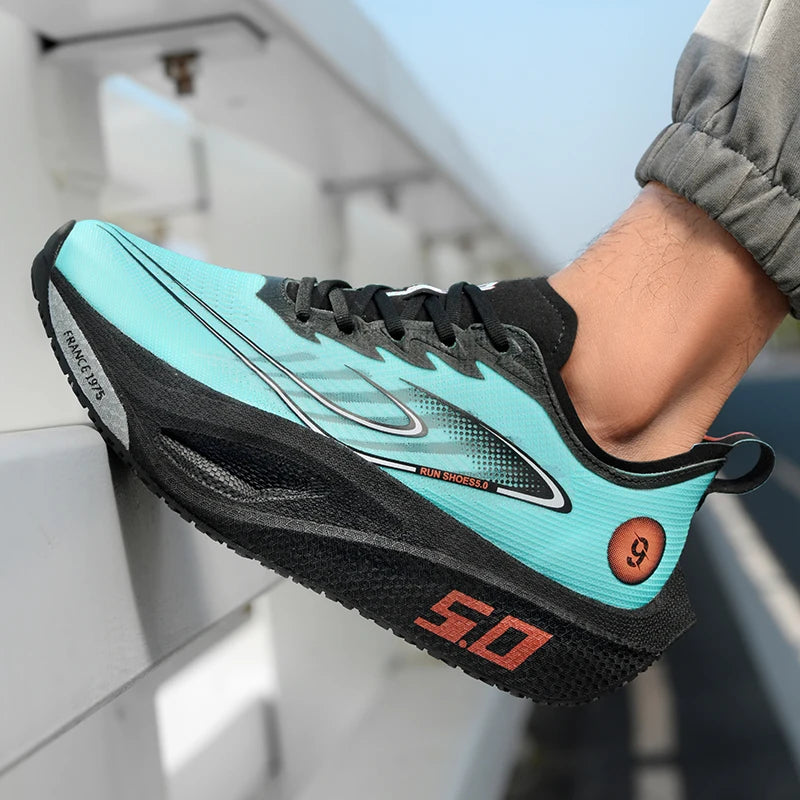 New Full-Length Carbon Plate Running Shoes for Men in Summer Mesh Breathable Professional Sports Shoes for Wiping with Sound and Really Explosive Running Shoes