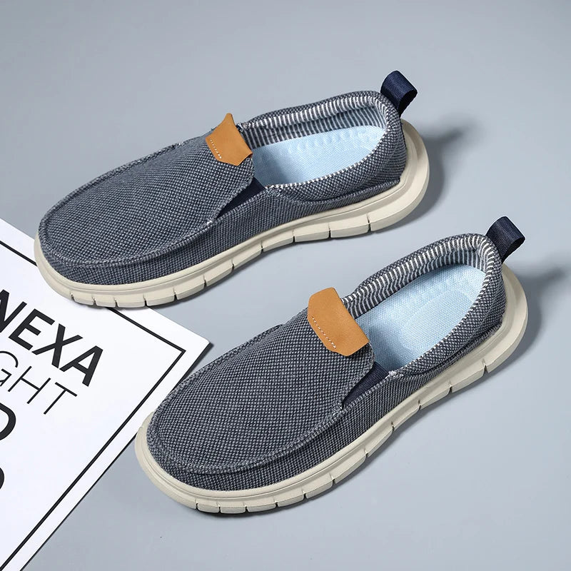 Fashion Men Driving Shoes Summer Canvas Shoes Breathable Comfortable Outdoor Slip On Walking Sneakers Classic Loafers For Men