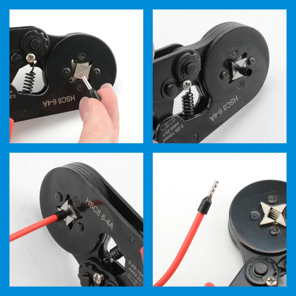 Household Electrical Kit With Box Ferrule Pliers Crimping Pliers HSC8 6-4A Tubular Terminal Crimper Wire Ferrule Crimper Tools