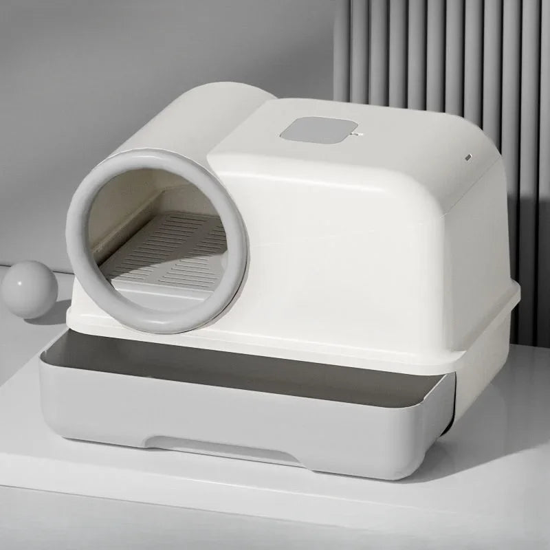 Plastic fully enclosed milk cake, oversized corridor drawer, cat litter box, anti sand and anti odor toilet for cats cat sandbox