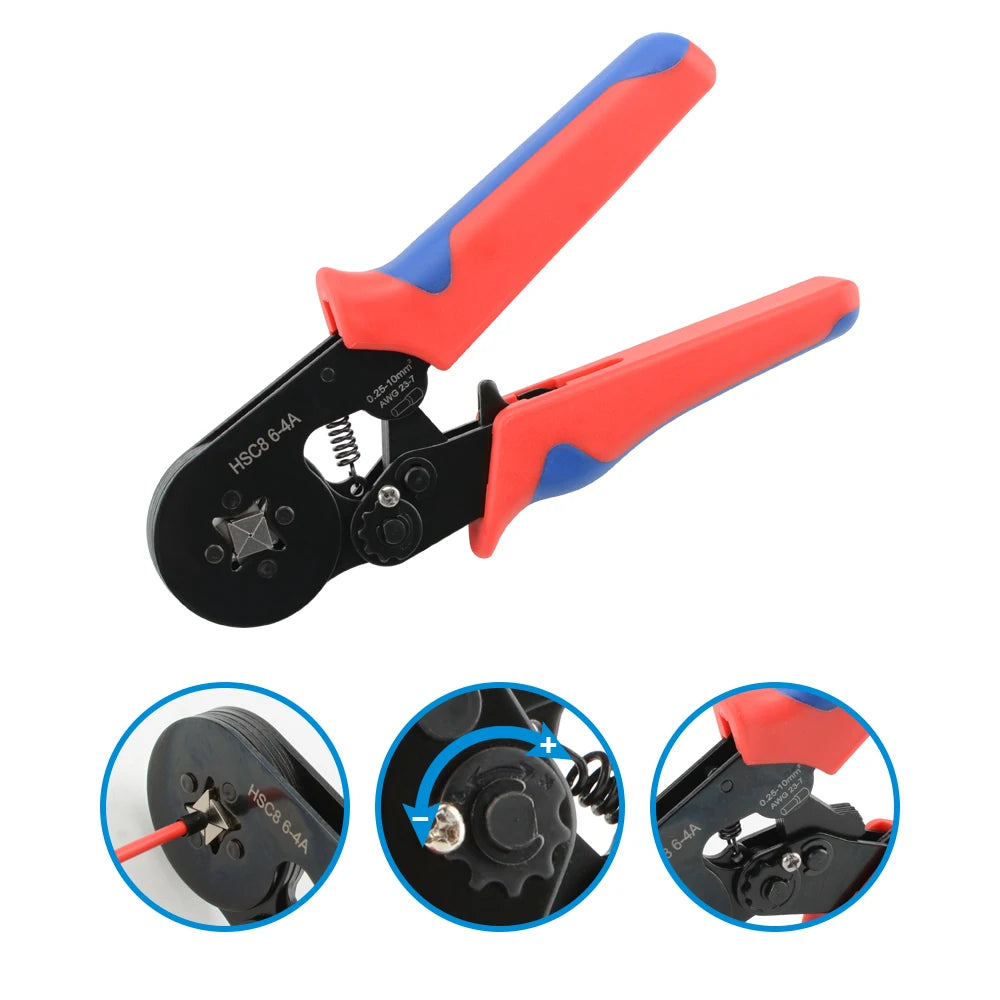 Household Electrical Kit With Box Ferrule Pliers Crimping Pliers HSC8 6-4A Tubular Terminal Crimper Wire Ferrule Crimper Tools