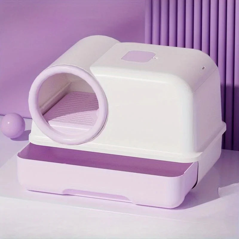 Plastic fully enclosed milk cake, oversized corridor drawer, cat litter box, anti sand and anti odor toilet for cats cat sandbox