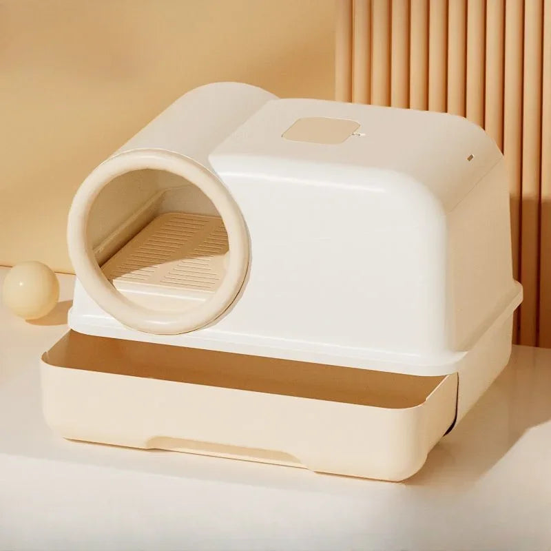 Plastic fully enclosed milk cake, oversized corridor drawer, cat litter box, anti sand and anti odor toilet for cats cat sandbox