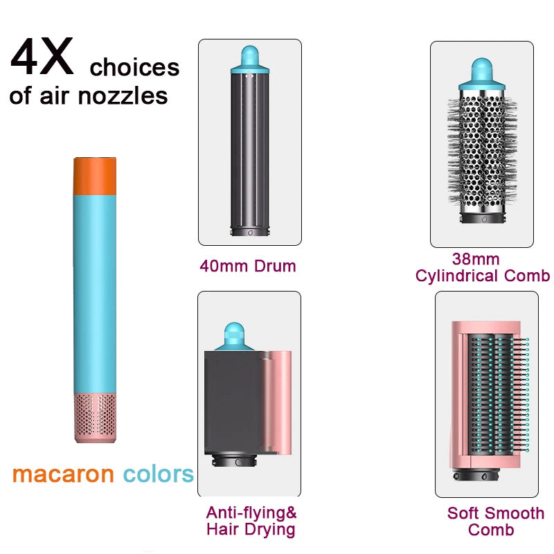 Professional 6IN1 1300W Multi-Functional Hair Styler - Dry, Straighten, Curl with Brush, Ideal for Salon & Home Use