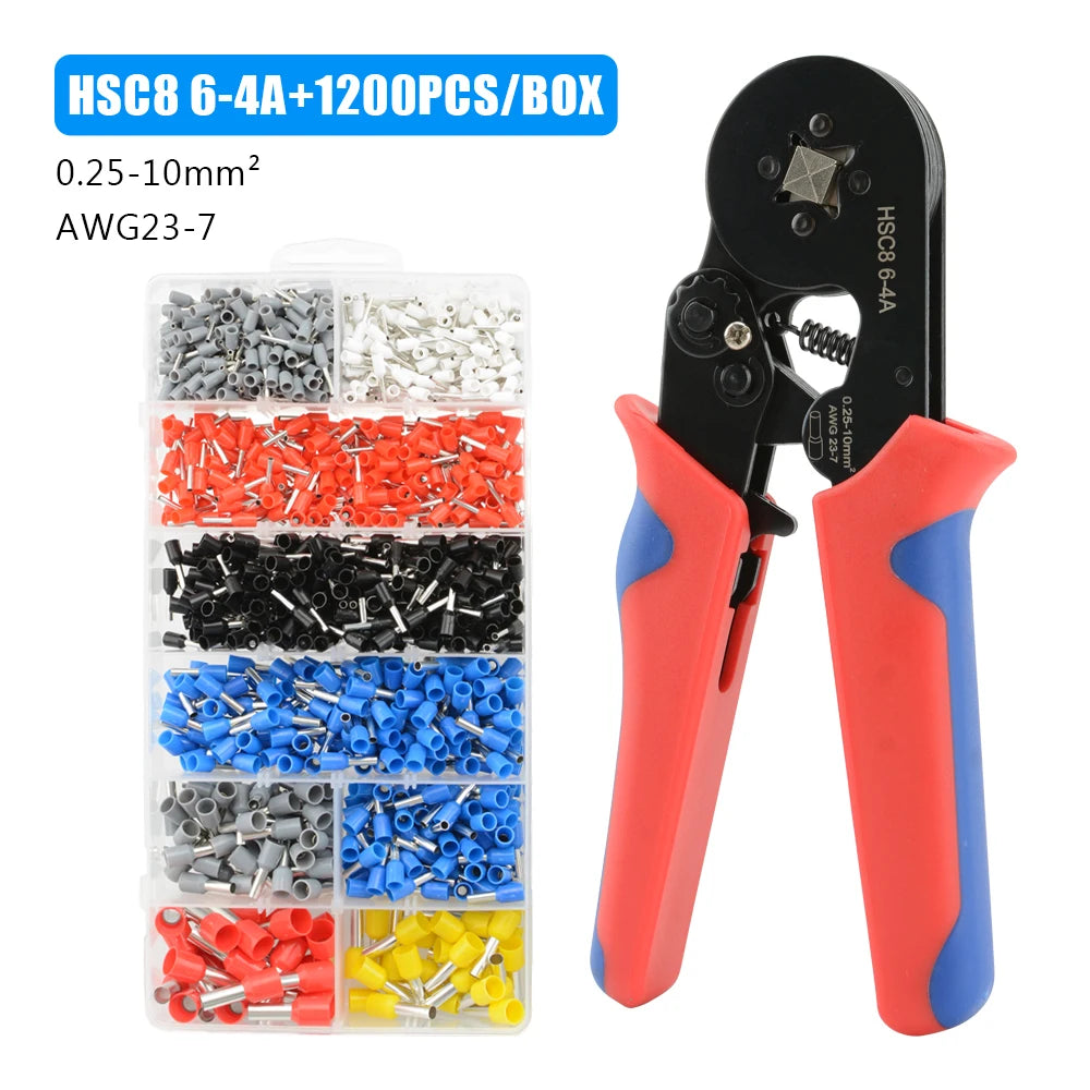 Household Electrical Kit With Box Ferrule Pliers Crimping Pliers HSC8 6-4A Tubular Terminal Crimper Wire Ferrule Crimper Tools