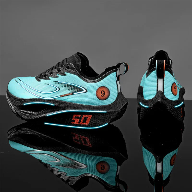 New Full-Length Carbon Plate Running Shoes for Men in Summer Mesh Breathable Professional Sports Shoes for Wiping with Sound and Really Explosive Running Shoes