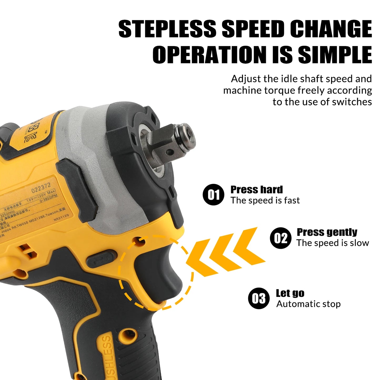 Dewalt DCF850 Rechargeable Cordless 20V Cordless Impact Wrench, Lithium Electric Battery, Power Tools, Original Large Torque