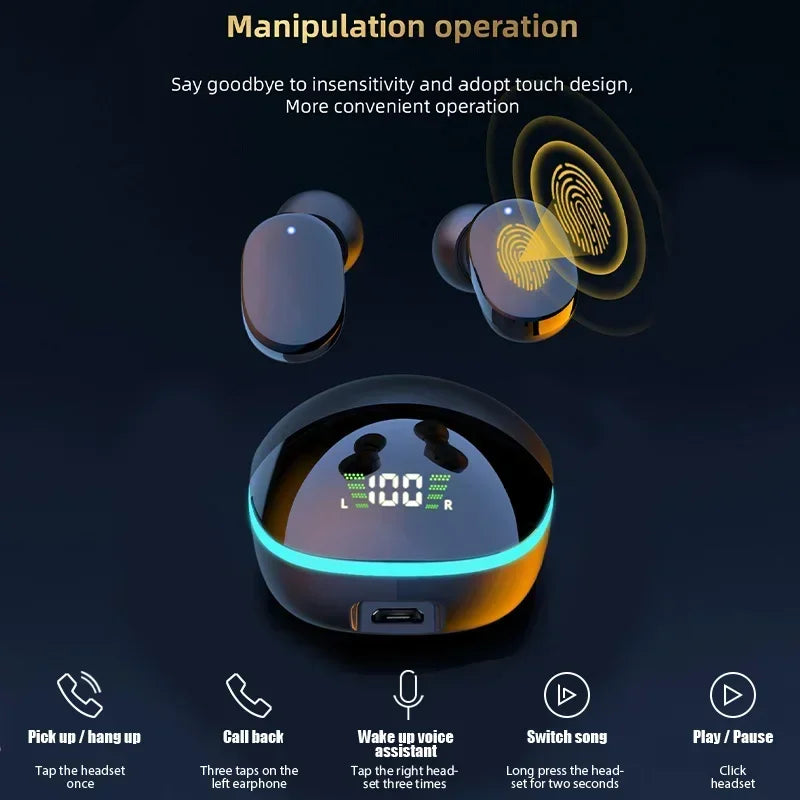 NEW TWS G9S Fone Bluetooth Headphones with Mic LED Display Earbuds Wireless Bluetooth Headset Noise Cancelling Earphones
