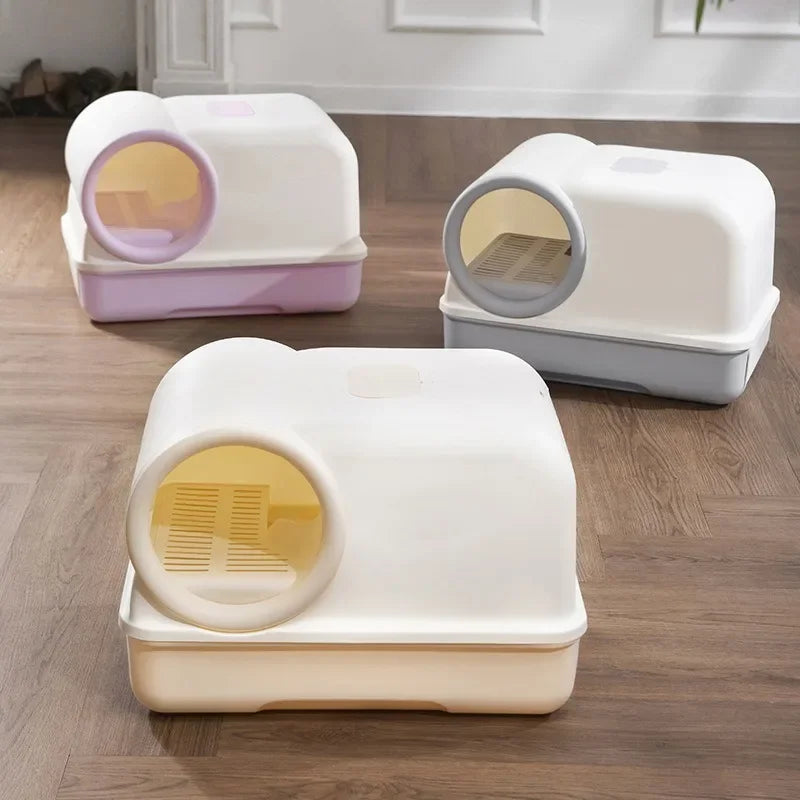 Plastic fully enclosed milk cake, oversized corridor drawer, cat litter box, anti sand and anti odor toilet for cats cat sandbox