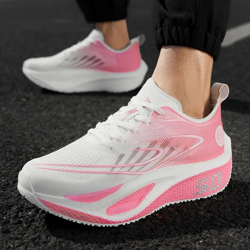 New Full-Length Carbon Plate Running Shoes for Men in Summer Mesh Breathable Professional Sports Shoes for Wiping with Sound and Really Explosive Running Shoes