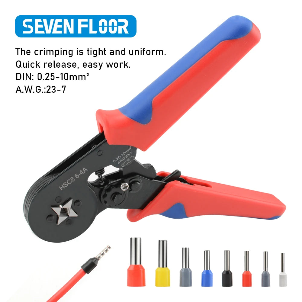 Household Electrical Kit With Box Ferrule Pliers Crimping Pliers HSC8 6-4A Tubular Terminal Crimper Wire Ferrule Crimper Tools