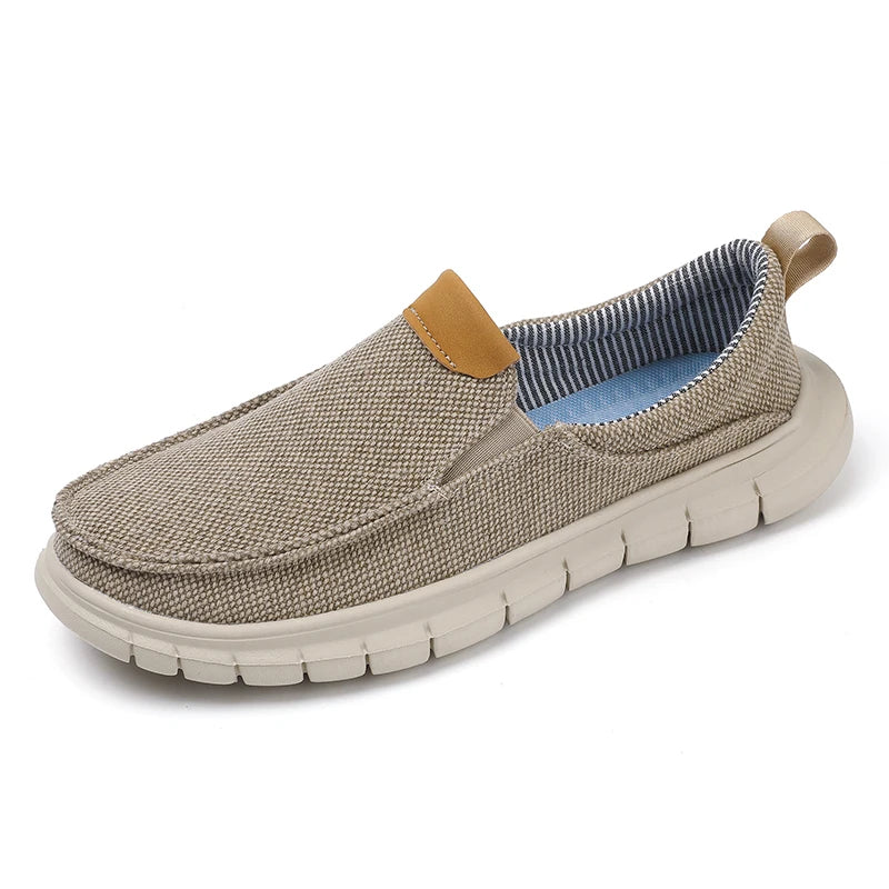 Fashion Men Driving Shoes Summer Canvas Shoes Breathable Comfortable Outdoor Slip On Walking Sneakers Classic Loafers For Men