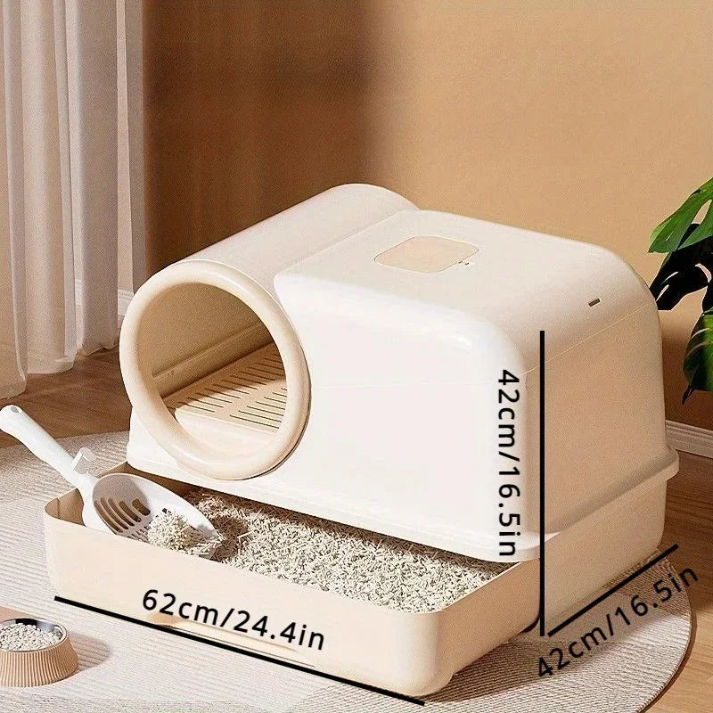 Plastic fully enclosed milk cake, oversized corridor drawer, cat litter box, anti sand and anti odor toilet for cats cat sandbox