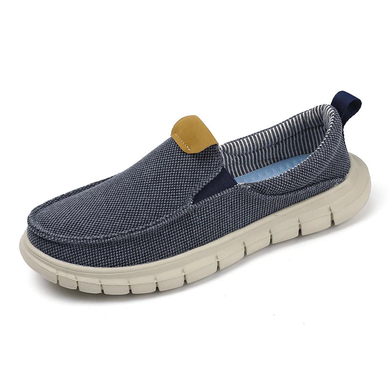 Fashion Men Driving Shoes Summer Canvas Shoes Breathable Comfortable Outdoor Slip On Walking Sneakers Classic Loafers For Men