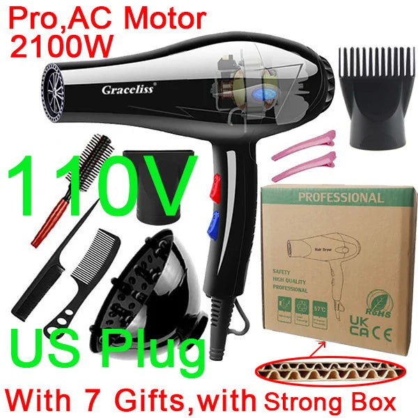 Original EU Plug Hot Cold Wind Professional Hair Dryer Blow dryer Hairdryer For Hair Salon for Household Use