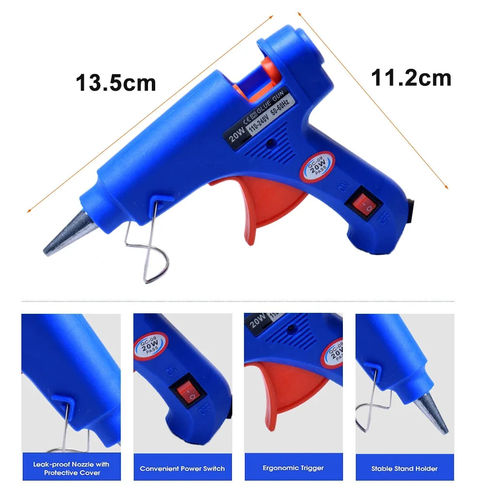 Hot Sell DIZAINLIFE 20W EU Hot Melt Glue Gun 7mm Glue Sticks DIY Mini Electric Heat Temperature Repair Tool Industrial Thermo