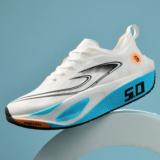 New Full-Length Carbon Plate Running Shoes for Men in Summer Mesh Breathable Professional Sports Shoes for Wiping with Sound and Really Explosive Running Shoes