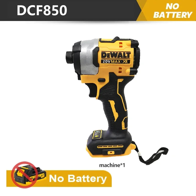 DEWALT DCF850 Impact Driver Electric Driver 20V Lithium Battery Brushless battery screwdrivers High Torque tools